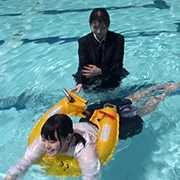 【JK着衣水泳ウェット＆メッシー】乱入者と水泳訓練