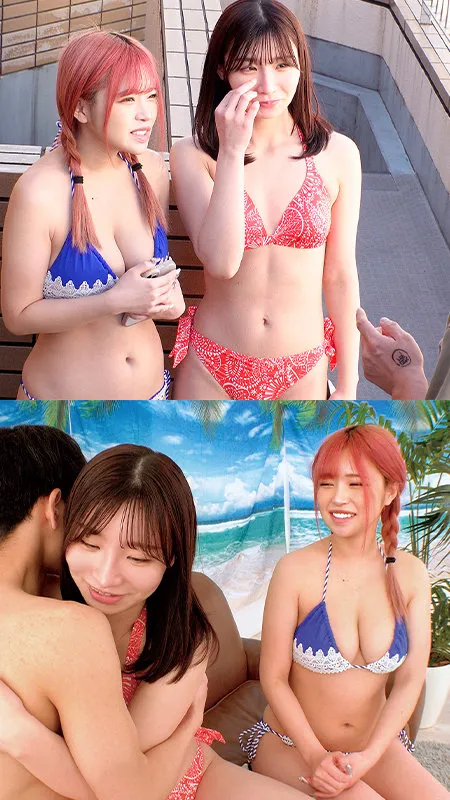 【椿りか Nia】りか＆にいな【巨乳水着ギャル ナンパ・童貞筆おろし・乱交中出しハメ撮り流出】