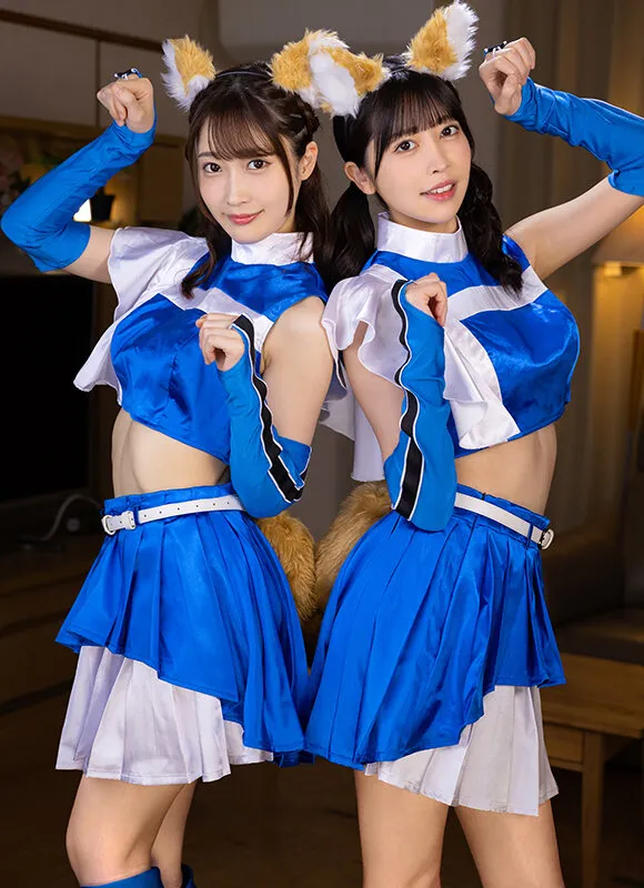 【天然美月 森日向子】【VR】きつねコスダンスで人気のチアガール2人に囲まれ励まし淫語としっぽ振り乱し交尾で獣のように発情する姿に興奮MAX何度も生中出し延長戦