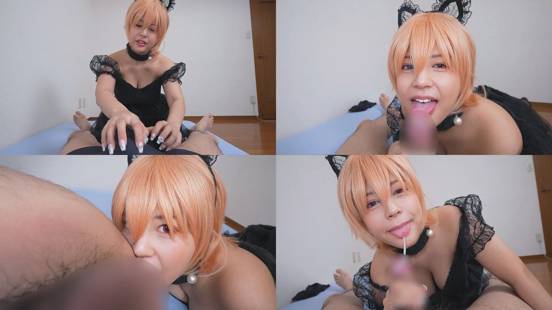 【夕美しおん】💛唾液タップリのフェラとパイズリで射精させてあげた動画💛【ネコ耳コスプレ 同人AV】