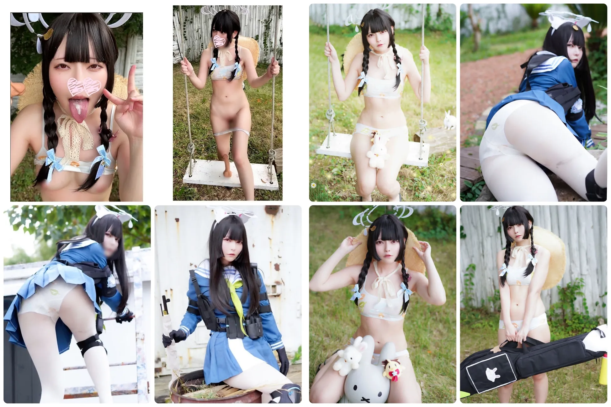 【夏目つなり】【ブルアカ 霞沢ミユ 同人AV】みんな、、、ごめん、、やっぱり私はエッチなことしかできないゴミクズなんだ♡♡(公園でエッチな蜂に刺されちゃうミユ編）