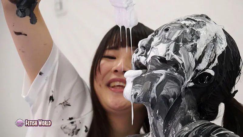 【後藤由乃 原美織】ペイントご奉仕レズ奴隷SPECIAL【ウェット＆メッシー】