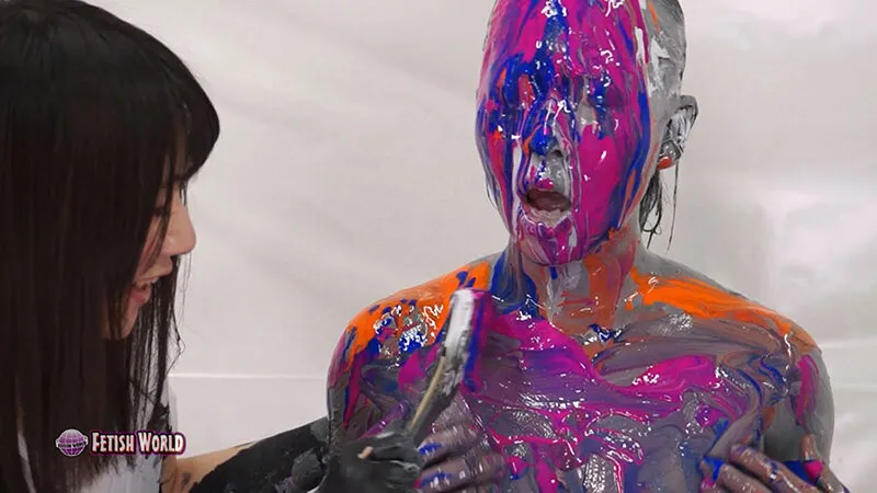 【後藤由乃 原美織】ペイントご奉仕レズ奴隷SPECIAL【ウェット＆メッシー】