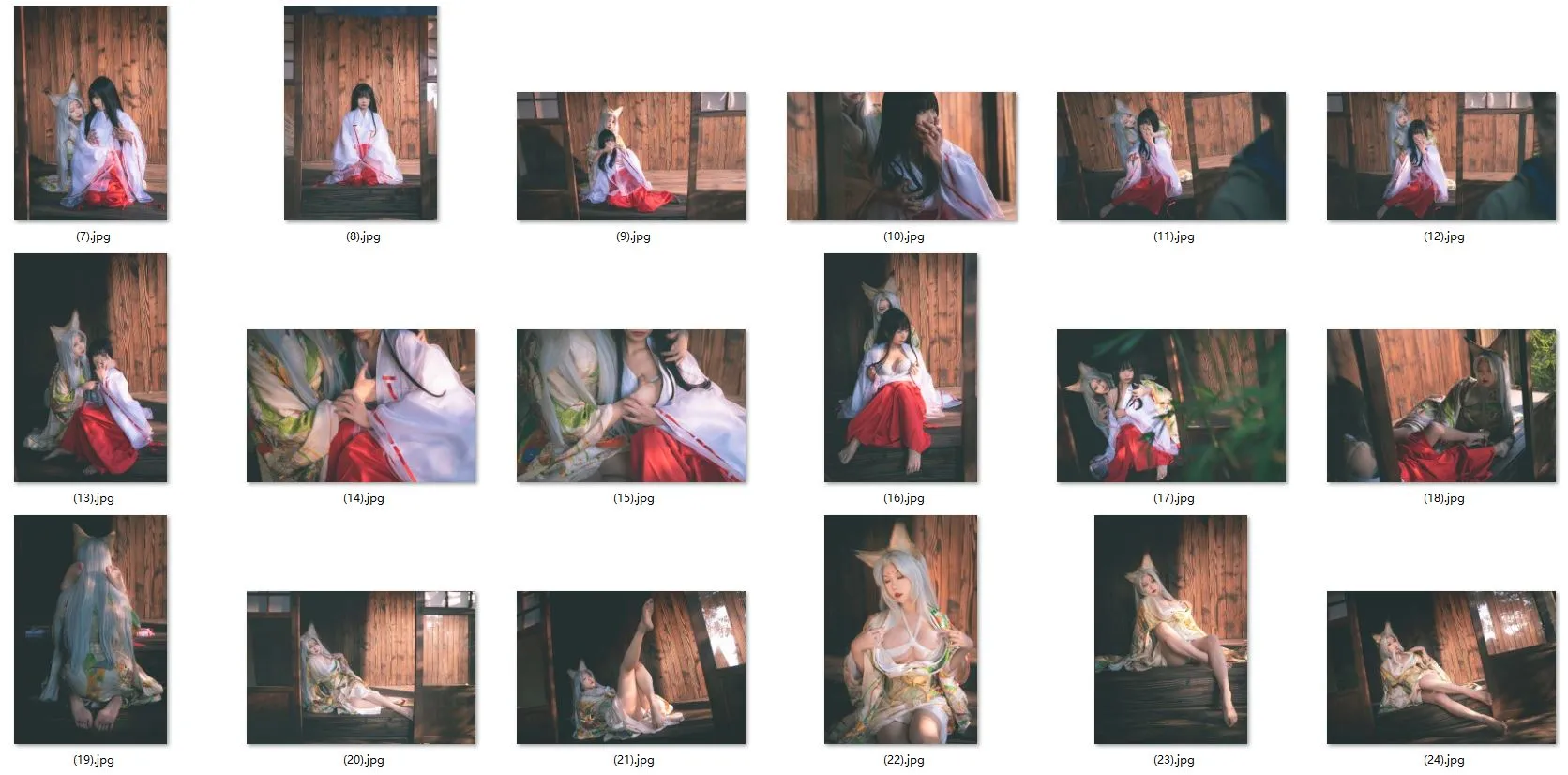 【狐耳美女×巫女少女 百合コスROM】★8K★Coser-YIBEI Vol.21 陰陽師 47P