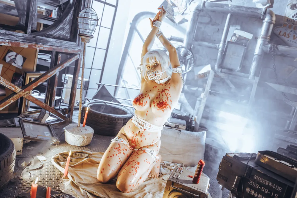 【眼帯白ビキニSM蝋燭コスROM】★8K★Coser-QIUHEKEJI No.146 ろうそく 113P