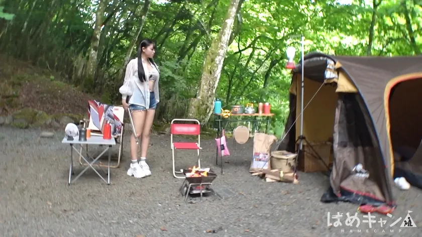 【花柳杏奈】むっちむちGカップおっぱいの童顔美少女が野外で×××！こう見えて性欲 ケダモノ級 。すぐムラムラしちゃうからキャンプにバイブ持参！？2年越しのチ●ポにハメ潮大放出！！