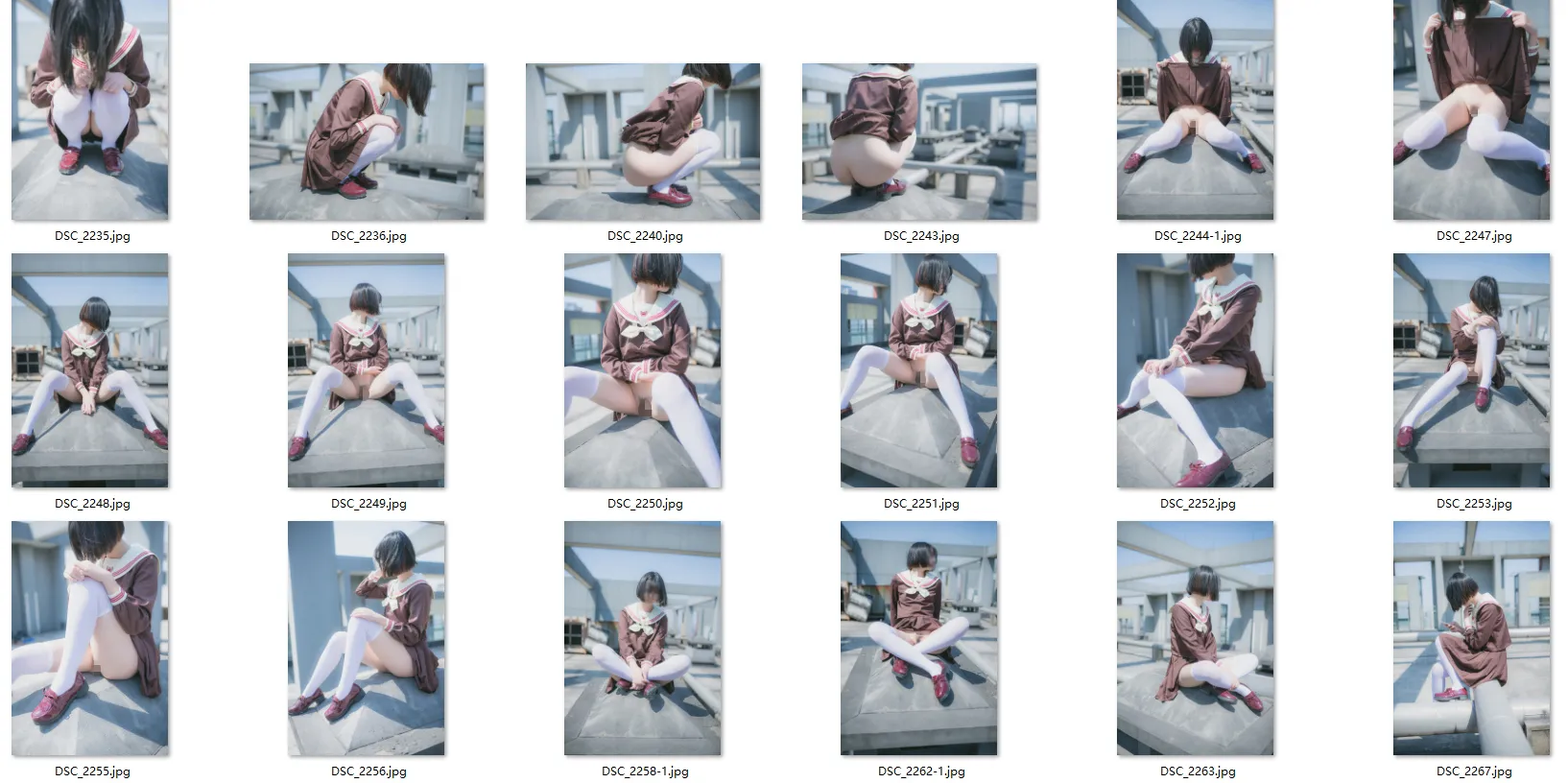 【JKコスROM】★4K★YOUMU No.026  屋上露出J〇風　54P