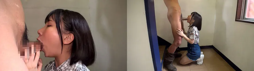 個撮）【低身長】守ってあげたいキュートな彼女【貧乳コンプレックス】可愛いひょっとこ顔！見つめて胸キュンフェラ【口内発射】