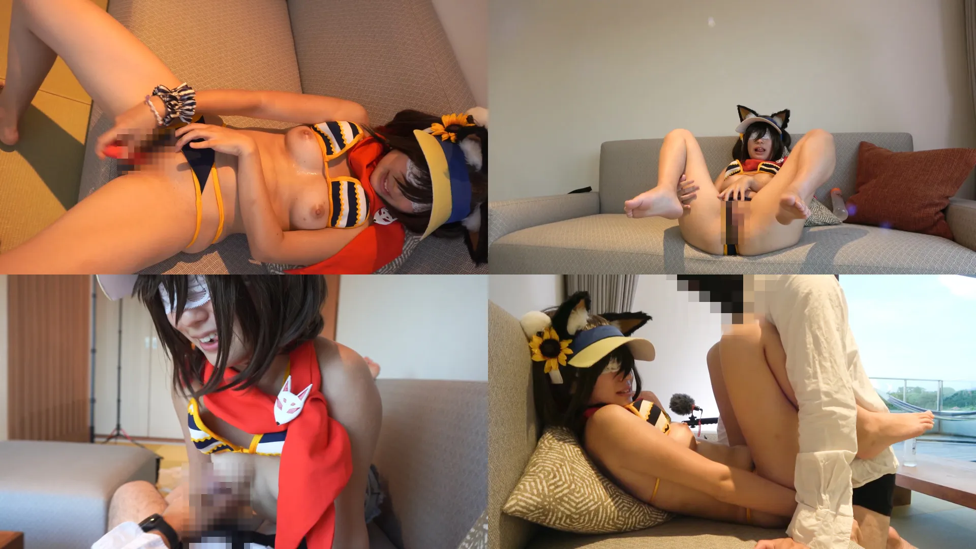 【ブルアカ久田イズナ(水着)同人AV】ブ○アカ　水着イズナ　ビーチサイドリゾートホテルSEX