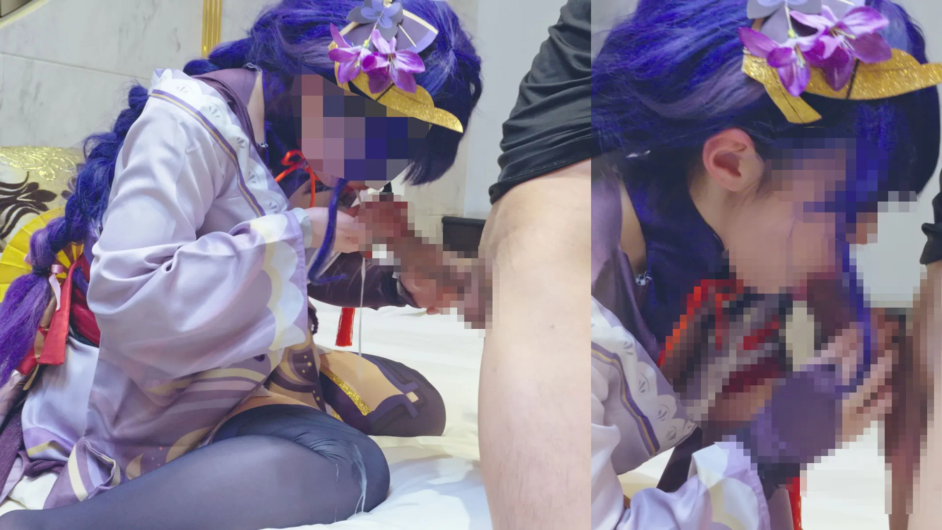 【原神雷電将軍同人AV】〇神〇電将軍でフェラ抜き口内射精♥「口に出していい？」「はい..っ!?げほっ、ごめ、すみ゛ませっ!?」おじさんの禁欲ザーメンに咽ながら涙目で精液を吐き出すリケジョ大xxれいらちゃん♥