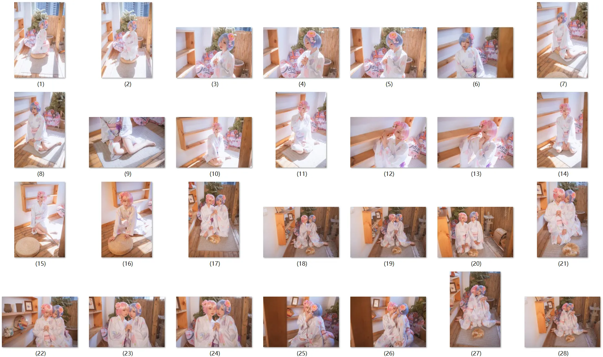 【リゼロレムラム(浴衣)】★4K★Coser-NekoKoYoshi　NO.044　和風双子