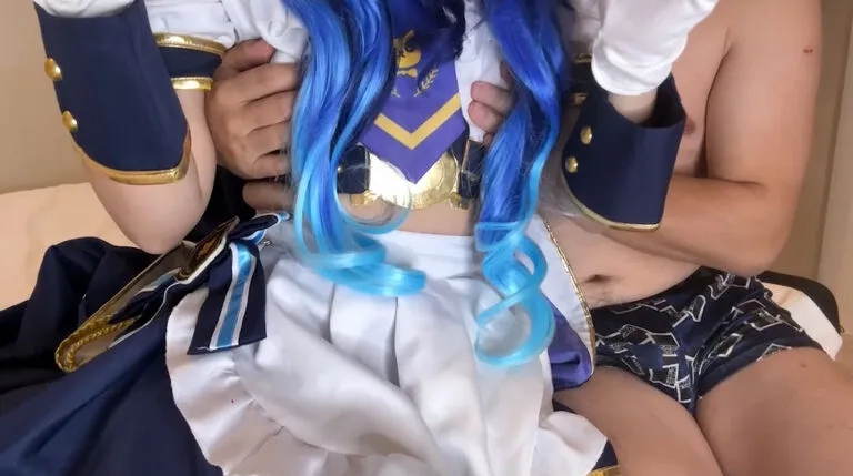 【にじさんじ天宮こころ(軍服)同人AV】冬コミアフター！！騎乗位で中出しをせがまれる！売り子衣装でホテルでハメ撮り！！