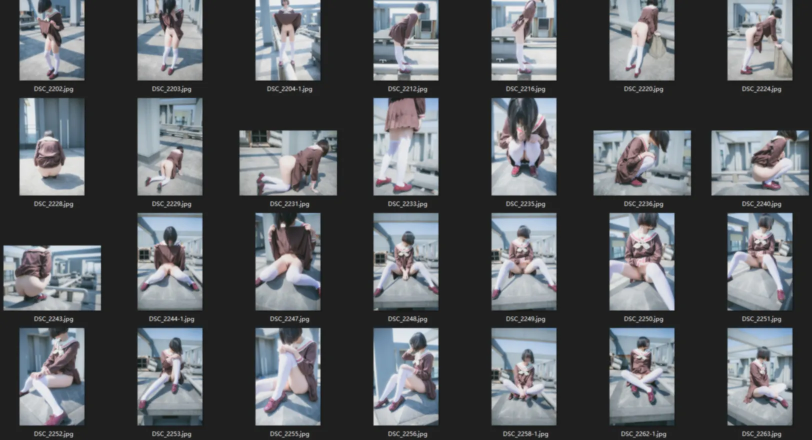 【JK】★4K★YOUMU No.026  屋上露出J◯風　54P