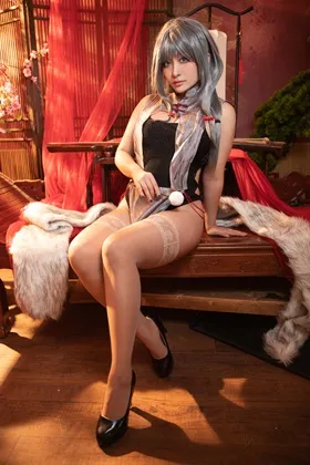 【アズレンカリブディス(チャイナドレス/癒やしの紅閨)】★4K★Coser-LoLiSAMA NO.030 ア〇ールレーン　カリュブディス　54P