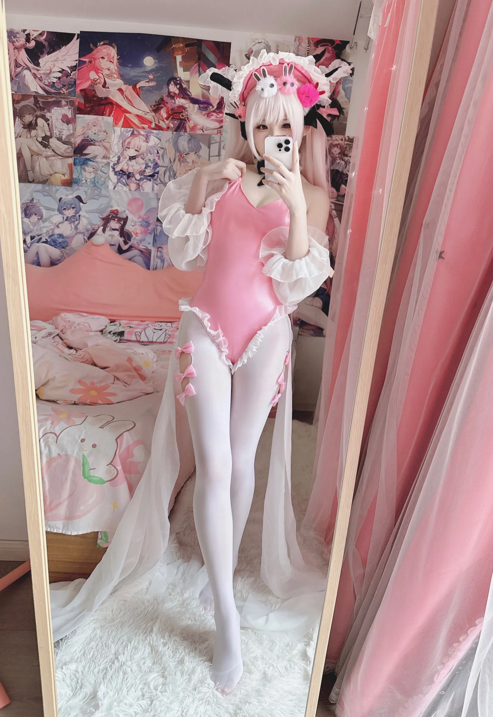 【アズレンハルフォード(バニー「ロード」・リミテッド) ブルアカココナ(園児服)】みさ呆呆　ココナ園児服＆ハルフォードピンクバニー