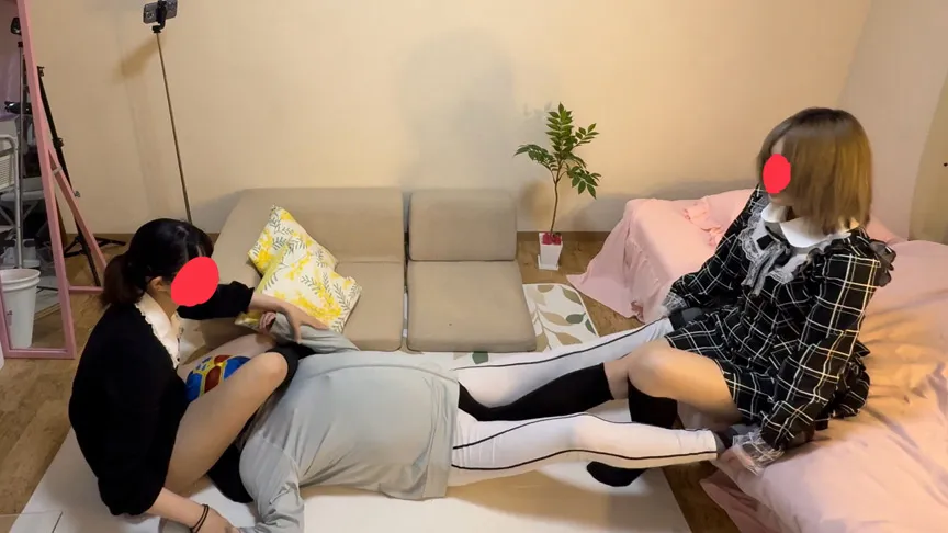 2人の地雷系長身美女達のおもちゃにされる！完全敗北電気アンマで逝かされまくる