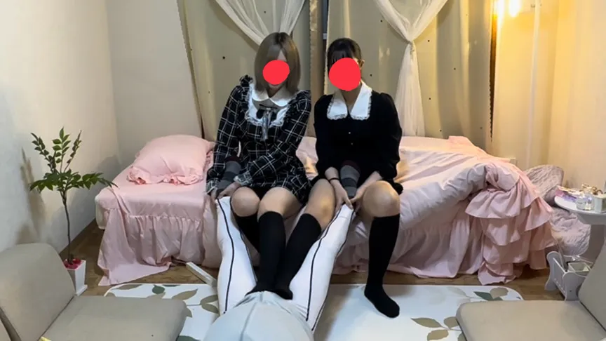 2人の地雷系長身美女達のおもちゃにされる！完全敗北電気アンマで逝かされまくる