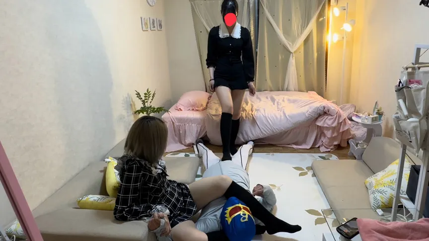 2人の地雷系長身美女達のおもちゃにされる！完全敗北電気アンマで逝かされまくる