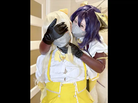 【まほあこマジアベーゼ♀×マジアサルファ♂同人AV】おちんちん生えた魔法少女拘束＆耳元囁きオナサポ亀頭責め！手コキ