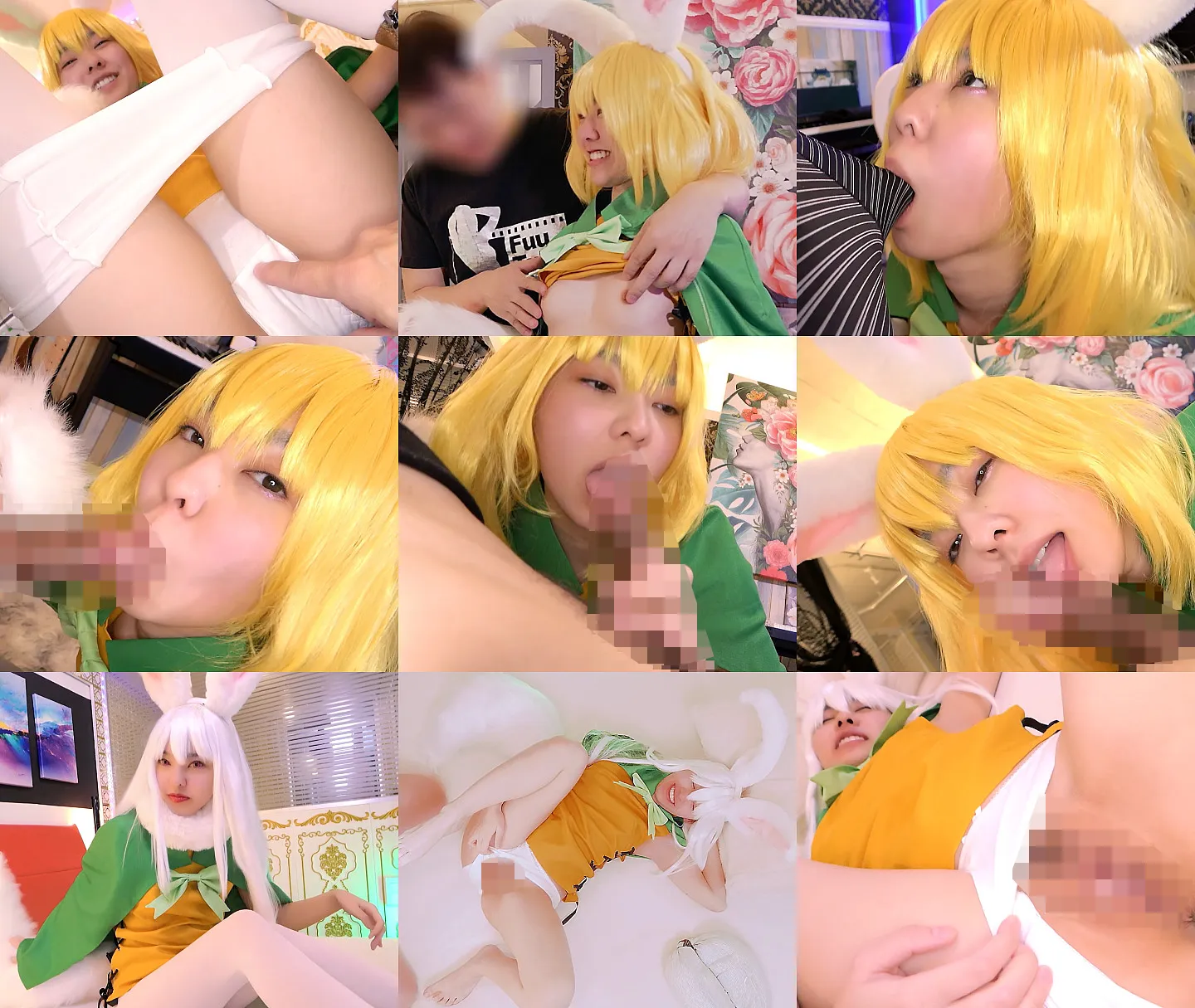 今回はひとかたまりのニンジン（チンコ）を追いかけるウサちゃんのコスプレでオマンコにキャロット（ちんこ）をズポズポ出し入れしてくれます!