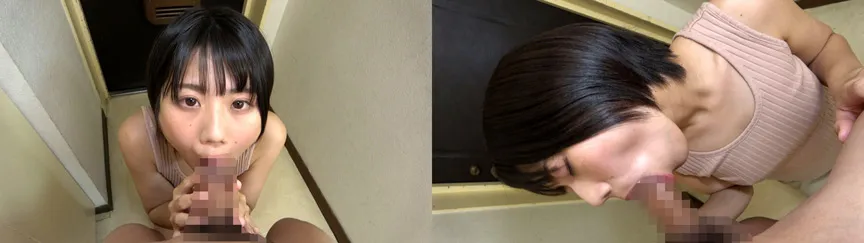 個撮）フェラ技二刀流！【ねっとり＆高速ピストン】ショートカット彼女の上手すぎるフェラチオ奉仕【口内発射】
