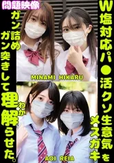 【パパ活JKレイプ】W塩対応パ○活クソ生意気メスガキをガン詰めしてガン突きして理解(わか)らせた。MINAMI HIKARU AOI REIA【文句があるならガキなんか買わなきゃいいのに…】
