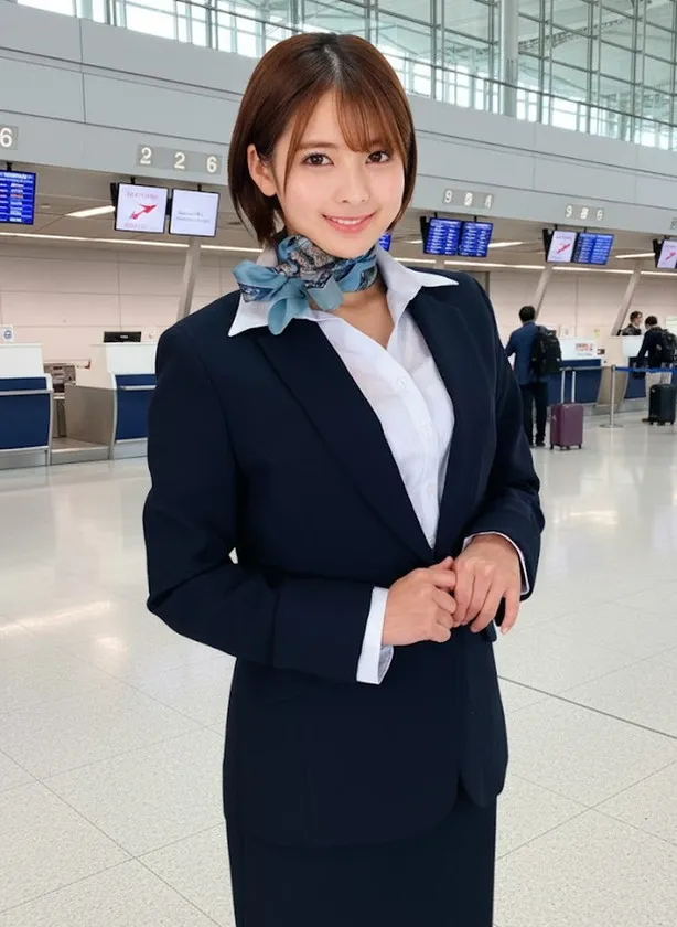 大手航空会社のキャビンアテンダントと童貞君が黒パンスト直穿き素股で超発情！？黒パンスト越しの童貞デカチン先っぽ3cm挿入！敏感なオマンコの入り口をグリグリされて奥まで挿れて欲しくなっちゃったCAさんが生ズボッ筆おろし//優しくも腰振るガニ股騎乗位で連続仰け反りイキ！！ かんなさん さつきさん