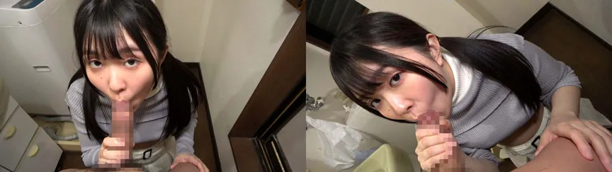 個撮）ツインテールの萌えっこ【感度良好！ウブなカラダ】見つめる顔がエロい！丸呑みピストンフェラ【口内発射】