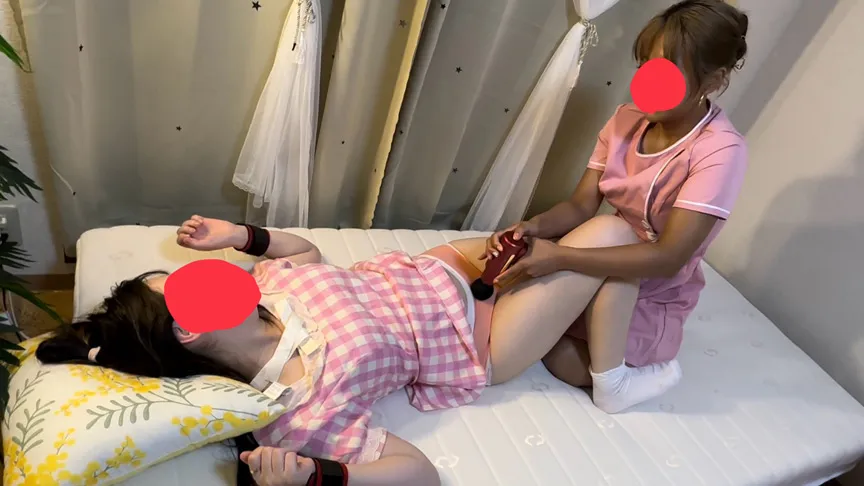 無料モニターでエステに行ったみーなちゃん。 めありちゃんにくすぐり、電気アンマ、外部ポルチオ等で逝かされまくる！