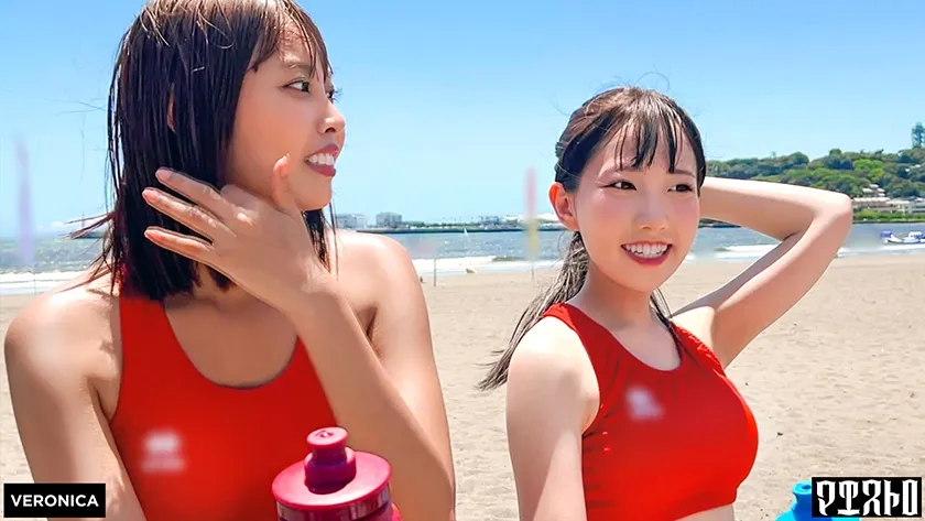 小麦色ボディがエロい！ビーチバレー美少女4人にガンガン中出しした夏の夜【つばき/なな/なの/ちなみ】Ver.なの＆ちなみ