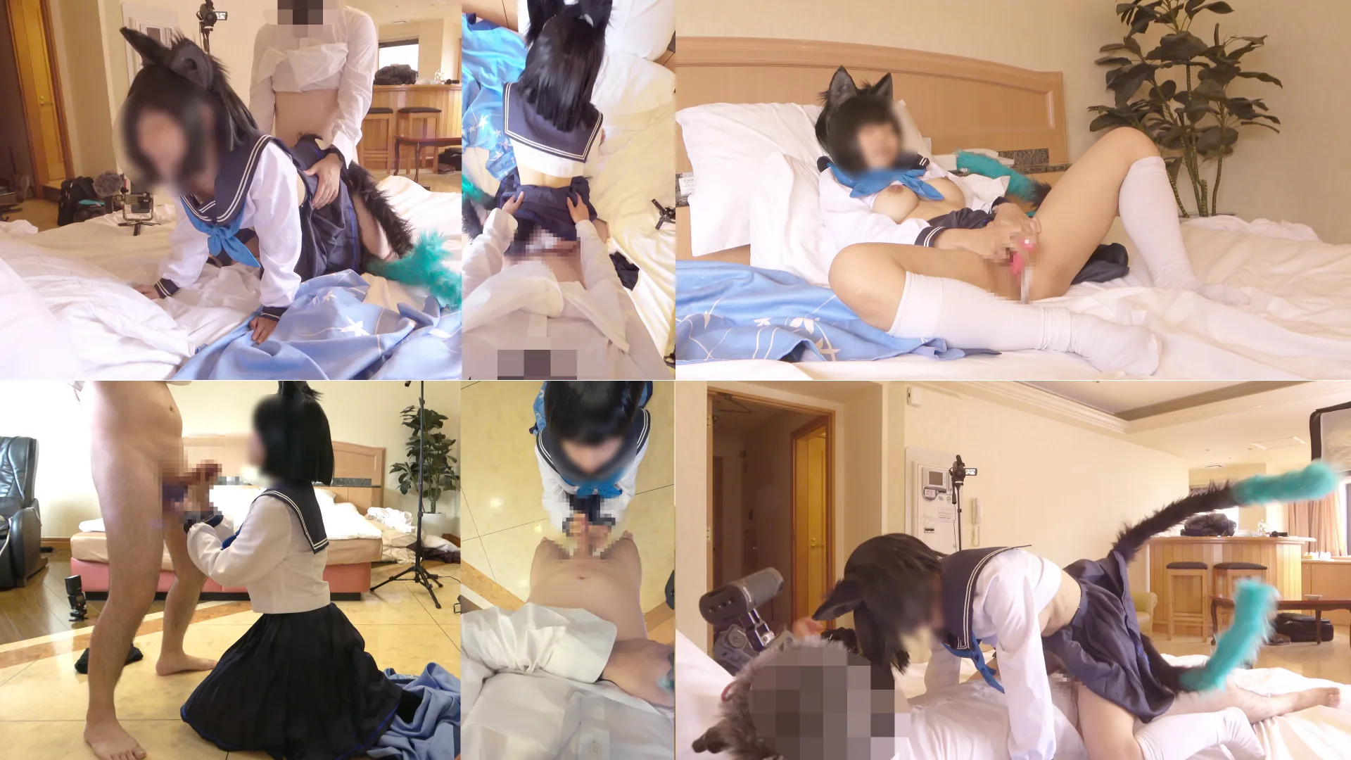 ブ○アカ　キキョウ制服コス美巨乳素人レイヤー生ハメSEX