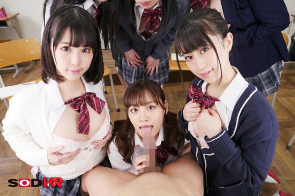 【横宮七海 他】【VR】女子校の保健の授業に教材用モデルとして招かれて… チンポをいじくり回される合法露出体験VR