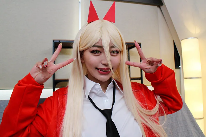 【唯奈みつき】【チェンソーマン パワー（巨乳）】【力】ちゃんコスプレにテンションMAX巨乳レイヤーみつきちゃん。二人っきりの撮影会で中出しSEX強要してみた！「みつきちゃん、悪魔はねブラもつけなければ、コンドームだってつけないし、避妊なんてしないんだよ！」