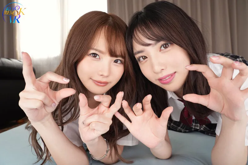 【白桃はな 松本いちか】【JK】【VR】乳首責めフレンズ！乳首をお留守にしない小悪魔コンビの逆ハーレム3Pで射精させられ続けたボク