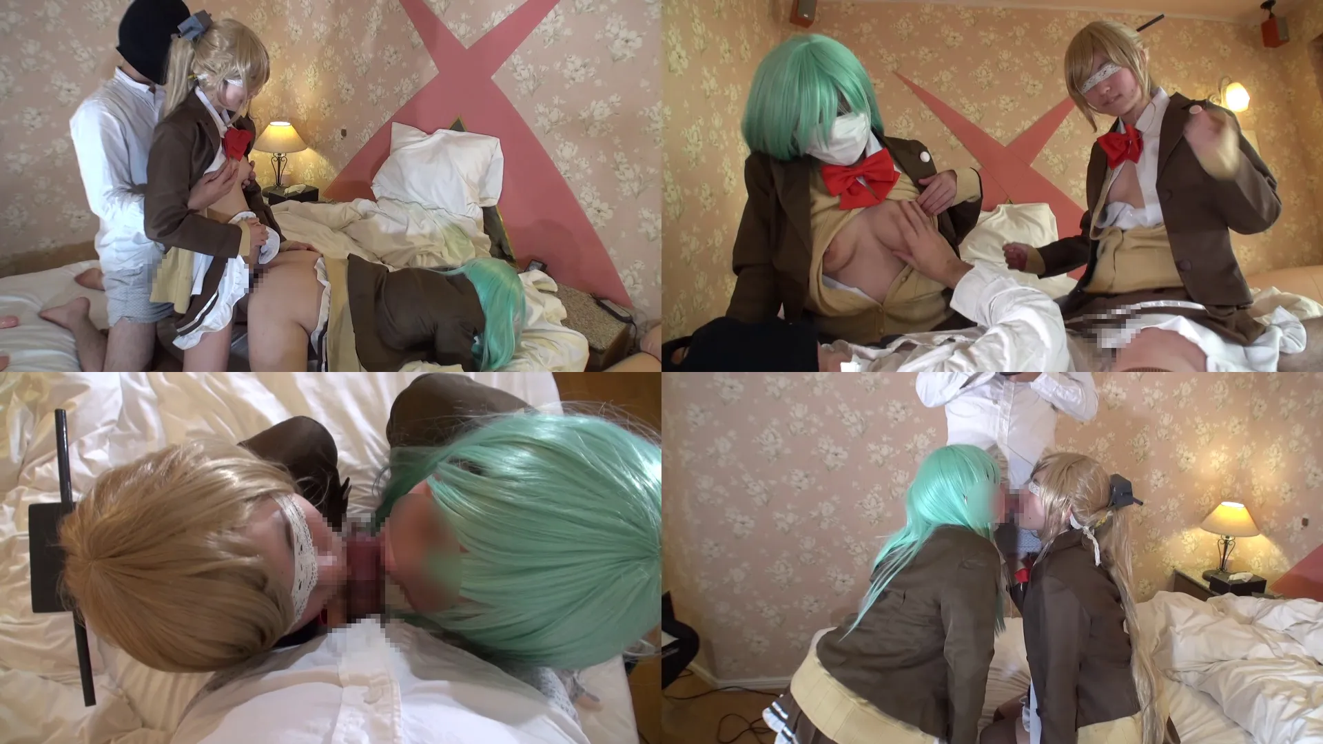 【艦これ 鈴谷＆美乳】艦○れ　鈴熊コスプレ3Pハメ撮り　百合の間に挟まるSEX