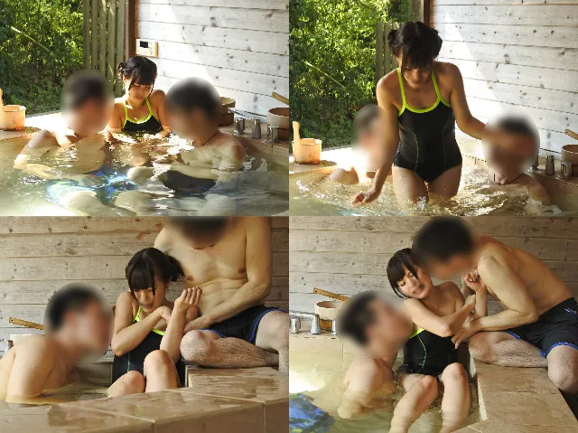 【八尋麻衣】【JK痴漢・輪姦レイプ動画流出】【スク水痴カン】混浴温泉にスク水で入浴中の美しょうじょJ系が痴カンに遭い4Ｐセクハラ輪カンされ生ワレメに中出しされてしまう【覗き撮り】