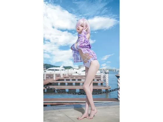 【FGO マシュ】★4K★CoserFUQING-No.25 F◯te/Grand Orderマシュ・キリエライト水着　17P