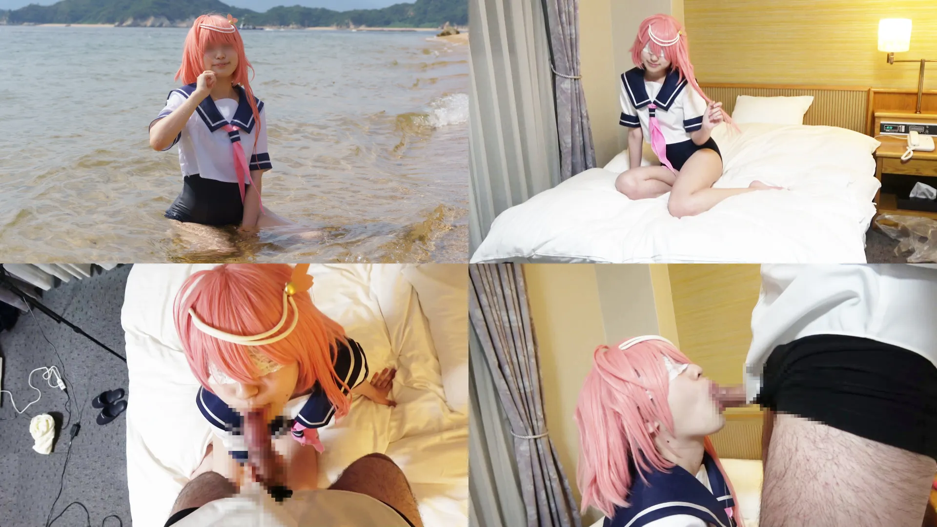 【艦これ 伊58】艦○れ　伊○8コスプレ　プライベートビーチで海ロケ＆アフター生ハメSEX