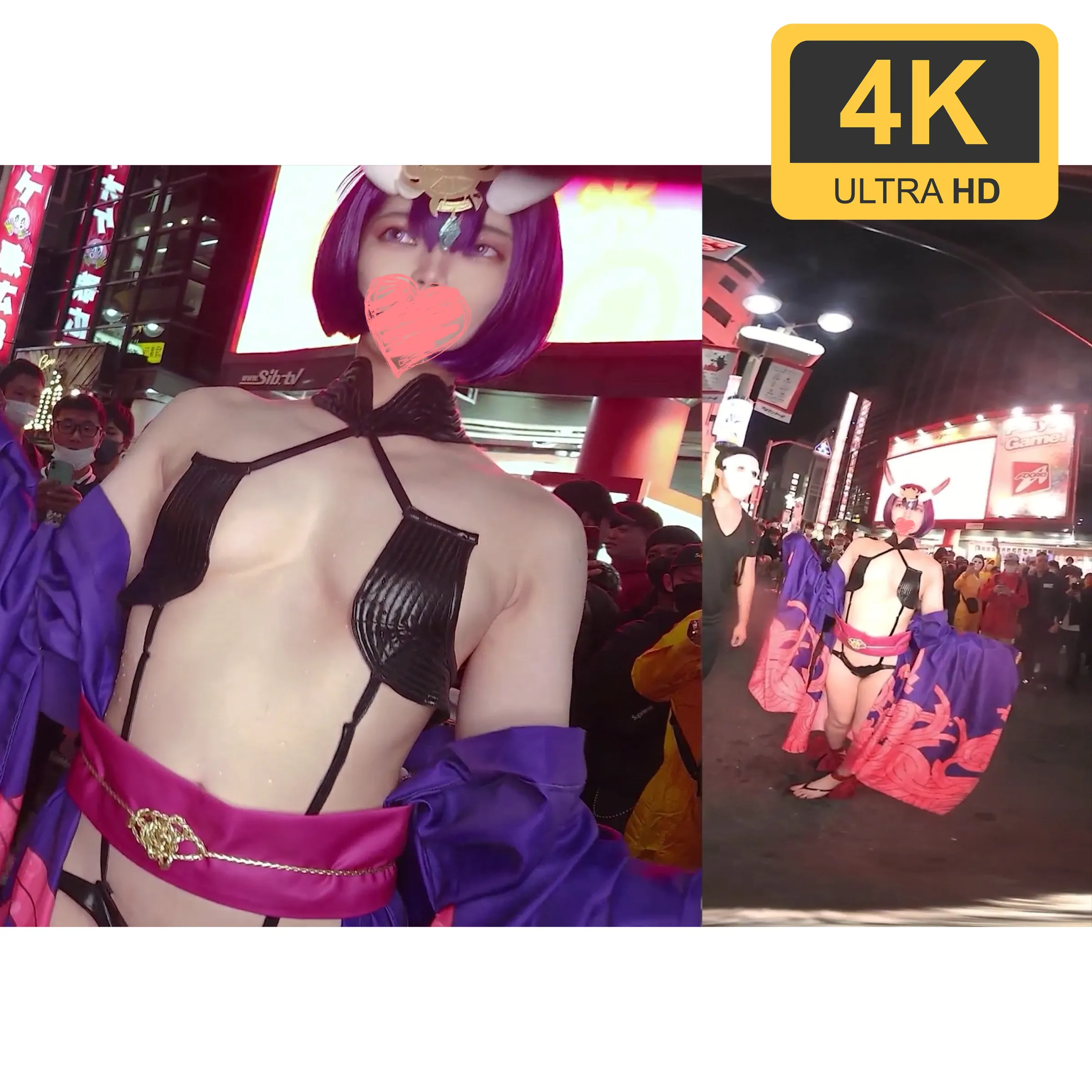 【FGO 酒呑童子】【JKコスプレイヤー中出しハメ撮り流出】【個撮露出】都立商業科のクラスメイト、不思議メンヘラな美〇女。の渋谷ハロウィンコスプレ露出!!❤ＦＧ〇 酒呑〇子【4K画質】1時間6分